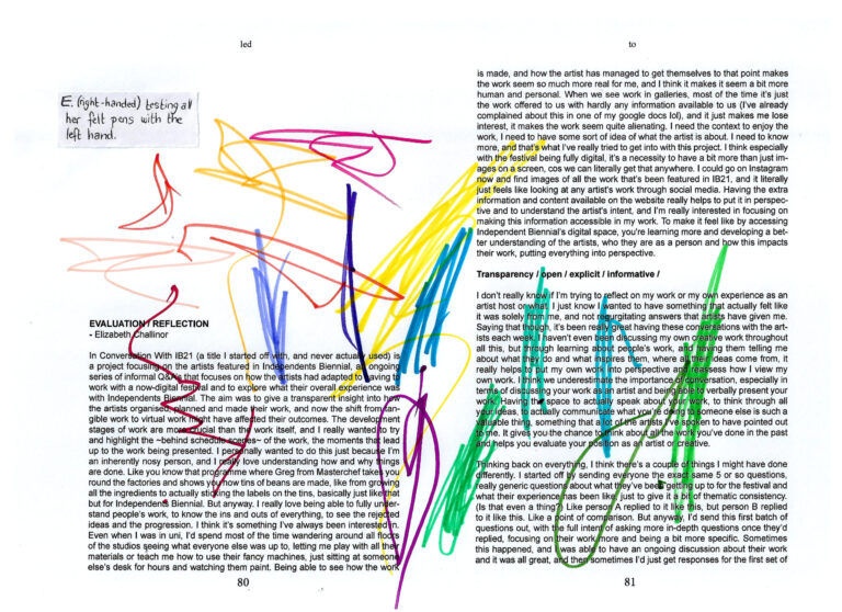 Elizabeth Challinor, In Conversation With IB21. Reflection (final)